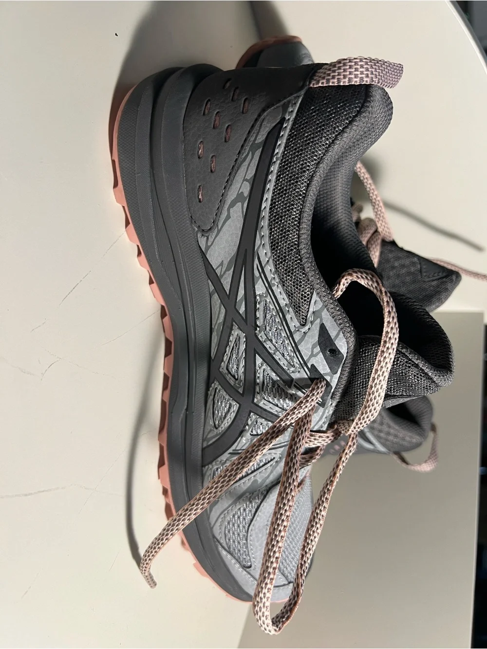 ASICS Gray and Light Pink Women's Athletic Sneakers